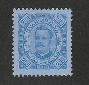 外国切手　マカオ　未使用　1894年 カルロス国王 200r(56) OH