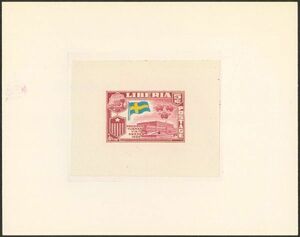 外国切手　リベリア　未使用　デラックスシート　1958年　タブマン大統領訪欧　ドイツ　1種