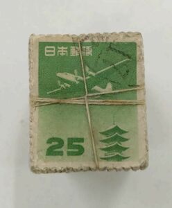 日本切手　使用済み　航空　円位塔航　25円　100枚束×5