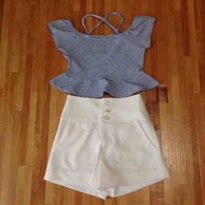 ボーダートップスミニ丈