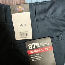 Dickies 874 ディッキーズ　874 オリジナル　フィット　34×32 ダークネイビー　紺色　定価6500円　ワークパンツ_画像3