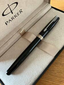[B]【未使用/化粧箱】PARKER Sonet パーカー ソネット ブラック シルバー 万年筆 18K750 France