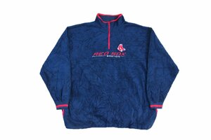 80s 90s VINTAGE ヴィンテージ USED 古着 Lee Harfzip Fleece Jacket Boston Redsox MLB フリースジャケット ボストンレッドソックス XL 紺