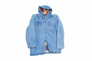 70s 80s VINTAGE ヴィンテージ USED 古着 ブランド不明 Denim Hoody Mountain Parka Liner ライナー付き デニムマウンテンパーカー XL