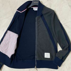  прекрасный товар * Tom Brown THOM BROWNE спортивная куртка блузон джерси size2/M соответствует bai цвет W Zip сделано в Японии хаки темно-синий мужской 