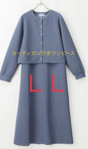 カーディガン付きワンピース　アンサンブル　ＬＬ