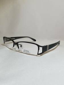 未使用 眼鏡 メガネフレーム GUESS ブランド チタン 金属フレーム ナイロール ハーフリム 男性 女性 メンズ レディース 53口15-135 Y-2