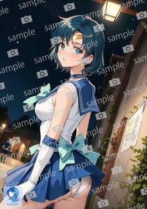 aa_05_0023 セーラーマーキュリー 美少女戦士セーラームーン 同人 アニメ anime 美少女 高品質 光沢紙 A4 ポスター ファンアート