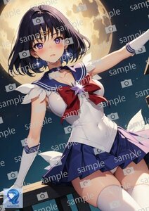 aa_05_0123 セーラーサターン 美少女戦士セーラームーン 同人 アニメ anime 美少女 高品質 光沢紙 A4 ポスター ファンアート