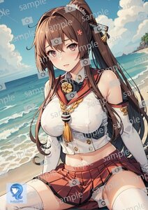 aa_05_0176 大和 艦隊これくしょん -艦これ- アニメ anime 美少女 高品質 光沢紙 A4 ポスター ファンアート