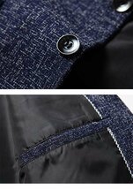 テーラードジャケット メンズ ビジネススーツ アウター コート ブレザー 秋ジャケット スリム 紳士 ネイビー 3XL_画像7