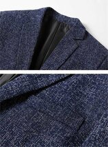 テーラードジャケット メンズ ビジネススーツ アウター コート ブレザー 秋ジャケット スリム 紳士 ネイビー 3XL_画像4