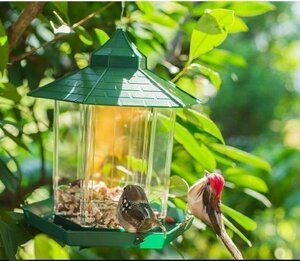 小鳥の餌台 バードフィダー 小鳥　屋外 吊り下げ 給餌器?大容量　野鳥観察　バードウォッチング　えさ台 小鳥 餌台 餌箱ガーデン