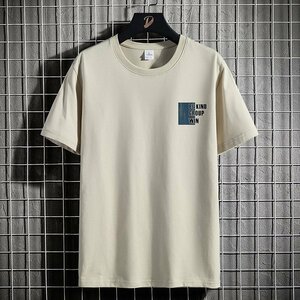 メンズ半袖Tシャツ、カットソー tシャツ 半袖 上着 トップス 丸首 肌着 吸汗 速乾 遮熱 抗菌防臭 T-shirt 涼しい 通気性　ベージュ3XL