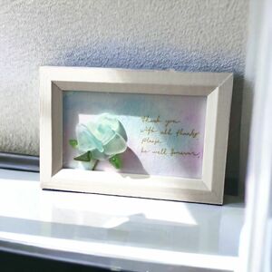シーグラスアート　ガラス　薔薇　母の日　水彩画　サプライズプレゼント　メッセージ