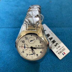 ル・マン　LEMANS 腕時計10気圧防水　クロノグラフ　シルバー　白文字盤
