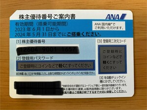 【迅速対応】　ANA株主優待券2枚セット　搭乗期限2024年5月末　番号通知のみであれば送料無料