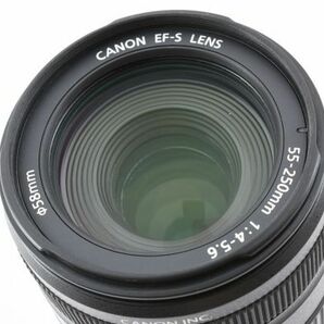 完動美品 Canon Zoom Lens EF-S 55-250mm F4-5.6 IS + ET-60 フード付 手ブレ補正 望遠 ズームレンズ / キヤノン EF Mount APS-C #3152の画像10