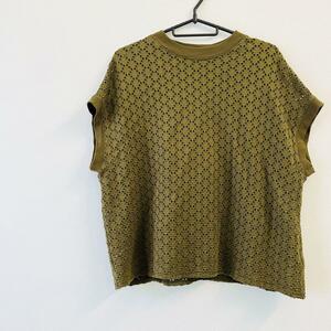 [ ultimate beautiful goods ]SHIPS eyelet crew neck pull over rare color 