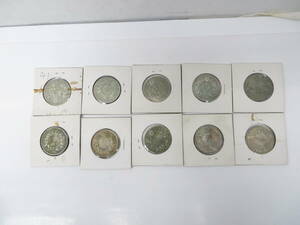 日本古銭 五十銭銀貨 明治四十一年 アンティーク 計10枚