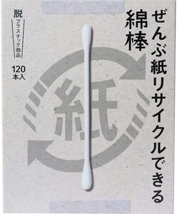 1 120本 (x 1) 平和メディク ぜんぶ紙リサイクルできる綿棒 120本入