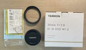 【美品】タムロン　Di Ⅲ 20mm f2.8 E mount レンズ　Tamron 20mm f/2.8 Di III OSD M1:2