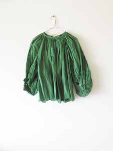 未使用 R&D.M.Co- / オールドマンズテーラー 6188 GARMENT DYE GATHER SMOCK F GREEN / スモック ブラウス シャツ