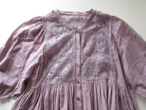 美品 2022SS marble SUD / マーブルシュッド Lots Lace OP LAVENDER / レース ワンピース ドレス レディース_画像4