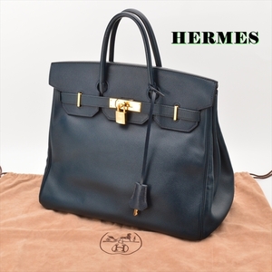 HERMES エルメス 美品 正規品 希少 ★オータクロア 32★ 刻印○Ⅴ ゴールド金具 カデナ バンドバッグ レザー レディース ネイビー系 紺