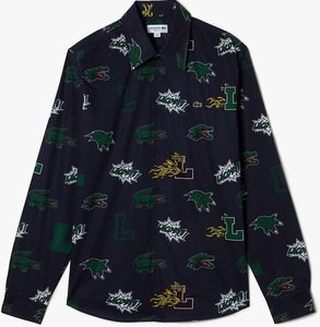 LACOSTE (ラコステ) シーズナルアイコンプリント ボタン シャツ XLサイズ 長袖シャツ