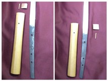 刀　大擦りあげ　65.2cm　銘　(葵紋)　以南蛮鉄於武州江戸越前(以下切)、　越前康継三代　正真極め　徳川家康お抱え工の後継　ほぼ直刀_画像6