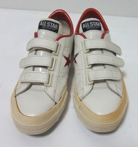 初期 日本製 コンバース ワンスター レザー ベルクロ 白赤 ７1/2 26cm CONVERSE ONESTAR V3_画像3