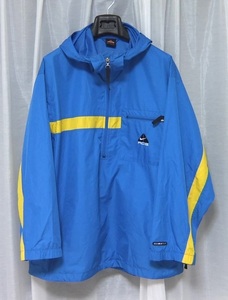 90s NIKE ACG ハーフジップ フードジャケット 青×黄 M プルオーバー 