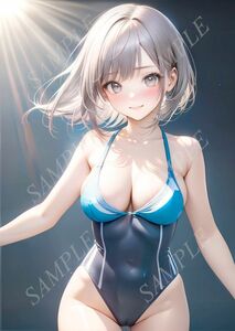 2832■アートイラスト■セクシー グラビア AIイラスト 水着 下着 美女 ギャル 巨乳 貧乳 美脚 美尻 豊艶 AI美人 ポスター■A4サイズ■