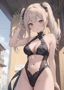 2321■アートイラスト■セクシー グラビア AIイラスト 水着 下着 美女 ギャル 巨乳 貧乳 美脚 美尻 豊艶 AI美人 ポスター■A4サイズ■