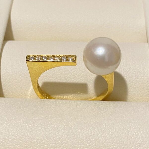 アコヤ真珠　シルバー製指輪　ホワイトパールリング　『送料無料』