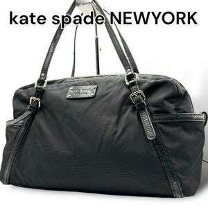 【1円スタート】kate spade NEWYORK ケイトスペードニューヨーク　ハンドバッグ　ショルダーバッグ　ブラック　ナイロン　A364