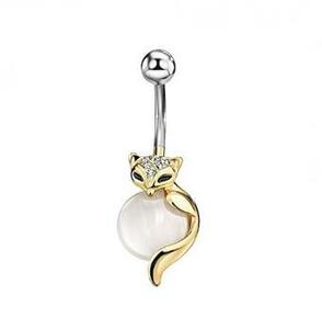  lovely fox navel pierce ( white )