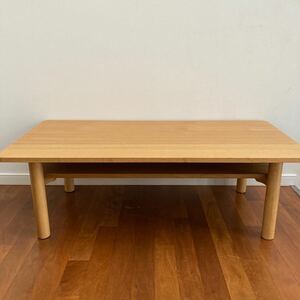 [ бесплатная доставка ]MUJI Muji Ryohin low стол / дуб материал центральный стол 