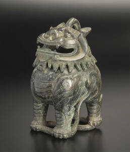 清 銅獅子香炉 中国 古美術
