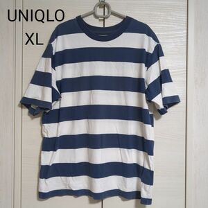 ユニクロ メンズ ボーダー 半袖 Tシャツ XL