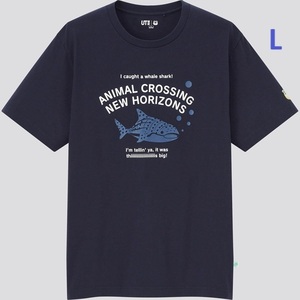 あつまれどうぶつの森 あつ森 ニンテンドー UNIQLO ユニクロ コラボ 限定 未開封 UT メンズ L Tシャツ ネイビー シャーク タグ付