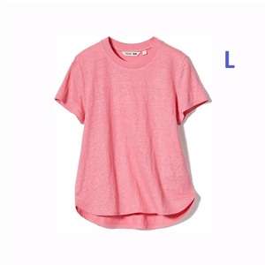 COMPTOIR DES COTONNIERS ☆ コントワー・デ・コトニエ UNIQLO ☆ ユニクロ コラボ 限定 未開封 リネン クルーネック Tシャツ L ピンク