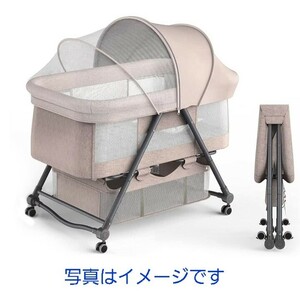 y050204h twinbasto crib ... folding crib Mini with casters . compact storage sack attaching mobile convenience newborn baby 0 months ~