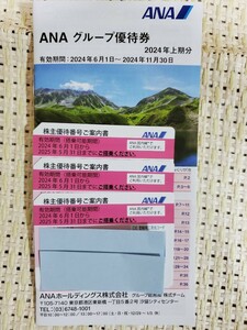 即決 ● 最新 ANA株主優待券 3枚セット ●有効期限2024年6月1日～2025年5月31日● 送料込み