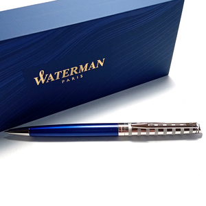 【wmb30】新品　WATERMAN　ウォーターマン　ボールペン　メトロポリタン　デラックス　リビエラ　ストライプブルーCT　青/シルバー　