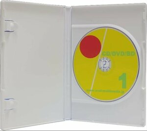 【新品・未開封品】オーバルマルチメディア DVDケース［25個］ 日本製 15mm厚1枚収納 トールケース DVDロゴ有 ホワイト