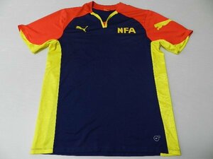 puma/プーマ製！【★NFA！/奈良県サッカー協会！■ネイビー×イエロー×レッド！】ウエア・Tシャツ！/Mサイズ