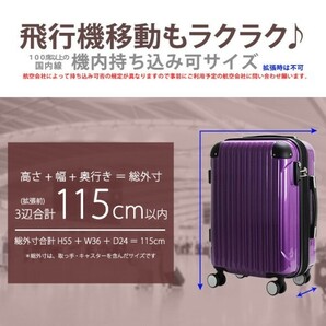 【送料無料】新品 キャリーケース スーツケース 機内持ち込み 小型軽量 拡張 双輪 TSA Sサイズ ジッパー キャリーバッグ 1泊2泊3泊4泊 aの画像9