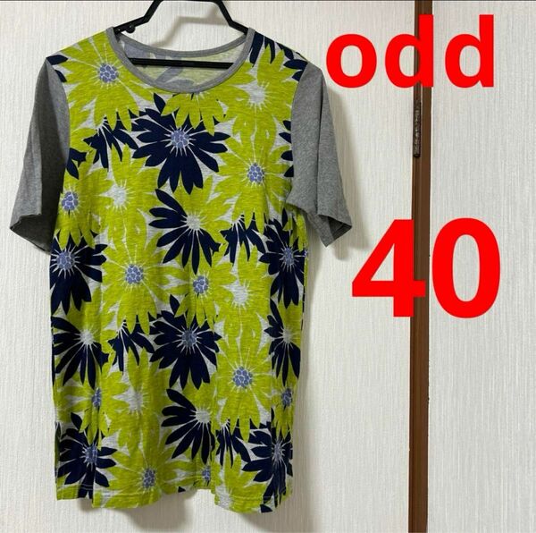 odd オッドプラス　花柄チュニック　カットソー　tシャツ トップス　日本製　40